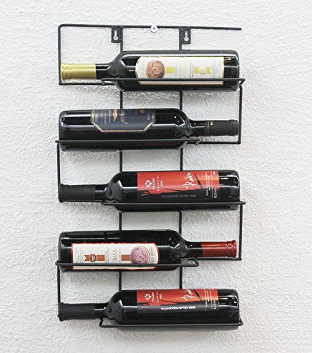 DanDiBo Weinregal Wand aus Metall Flaschenhalter Flaschenständer Wandregal Cinco 53 cm HX13615