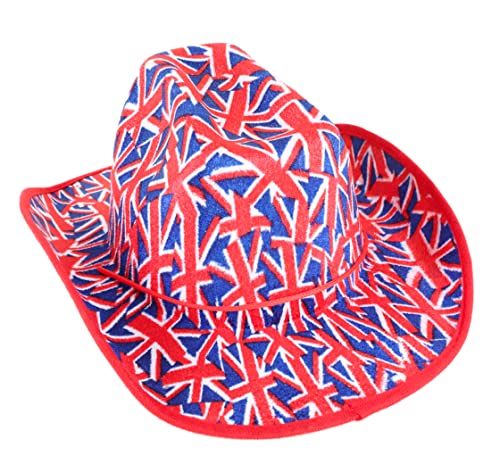 Toyland® Cowboyhut mit Union Jack-Flagge, Samt, Britisches Kostüm, Queens Platinum Jubilee
