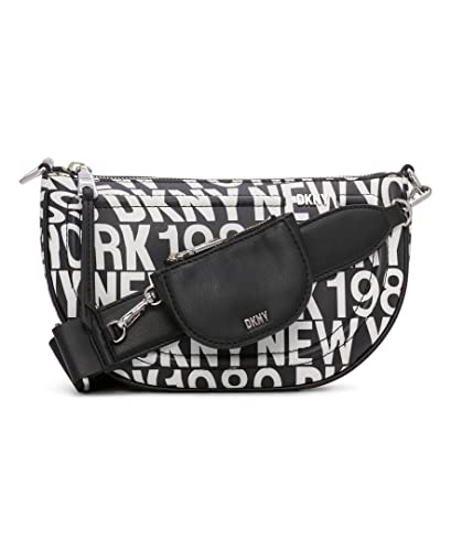 DKNY Women's Orion Crescent-Shaped Bag Crossbody, Black Multi, ONE Size