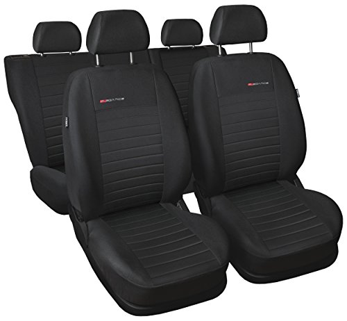 Carpendo Sitzbezüge Auto Set Autositzbezüge Schonbezüge Dunkelgrau-Grau Vordersitze und Rücksitze mit Airbag System - P4