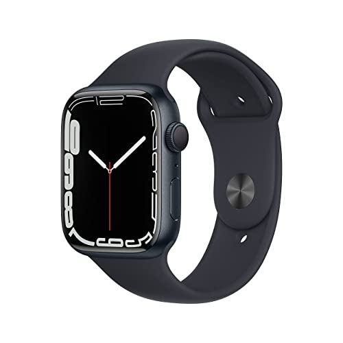Apple Watch Series 7 (GPS, 45MM) - Mitternachts-Aluminiumgehäuse mit Mitternachts-Sportarmband (Generalüberholt)