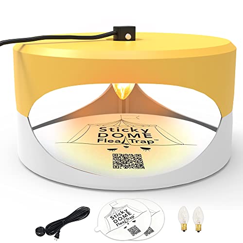 ASPECTEK Flea & Bed Bug Trap with 2 Adhesive Discs Included Odourless, Non-Toxic. Safe for Children and Pets, Yellow and White