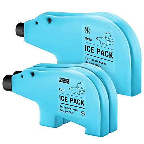 Monkey Business Cooler Batterien für die Lunchbox/Wiederverwendbare, langlebige Lunchbox/Eisblöcke für persönliche Kühlbox/Perfekt für die Lunchbox Ihres Kindes/Blaubär Familie