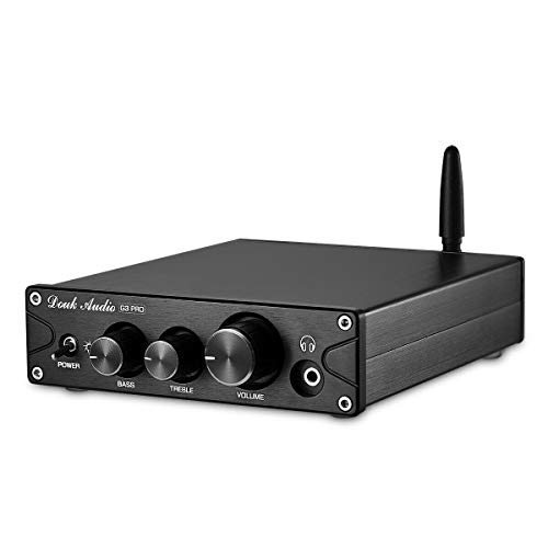 Douk Audio G3 PRO Bluetooth 5.0 Endstufe und Kopfhörer-Verstärker, Unterstützung APTX, mit DAC-Chip, 100W x 2, Funktioniert für 2.0-Kanal-Passivlautsprecher (Black)