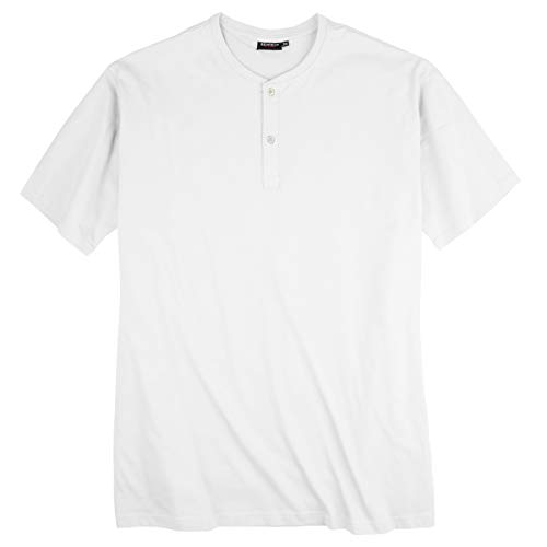 Redfield T-Shirt weiß mit Knopfleiste Übergröße, XL Größe:8XL