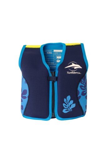 Kinder-Schwimmweste aus Neopren, navy/blue palm, Konfidence Jacket. Größe 6-7 Jahre: 21-26 kg, Brustumfang ca. 66 cm