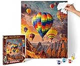 Schipper 609130858 Malen nach Zahlen, Heißluftballons - Bilder malen für Erwachsene, inklusive Pinsel und Acrylfarben, 40 x 50 cm