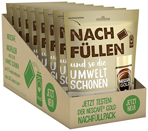 NESCAFÉ GOLD Original Nachfüllpack, löslicher Bohnenkaffee, Instant-Kaffee aus erlesenen Kaffeebohnen, koffeinhaltig, 8er Pack (8 x 150g)