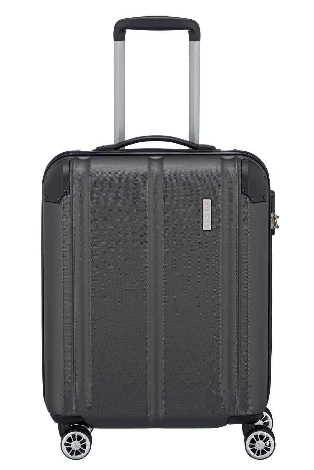 travelite 4-Rad Handgepäck Koffer erfüllt IATA Bordgepäckmaß, Gepäck Serie CITY: Robuster Hartschalen Trolley mit kratzfester Oberfläche, 55 cm, 40 Liter