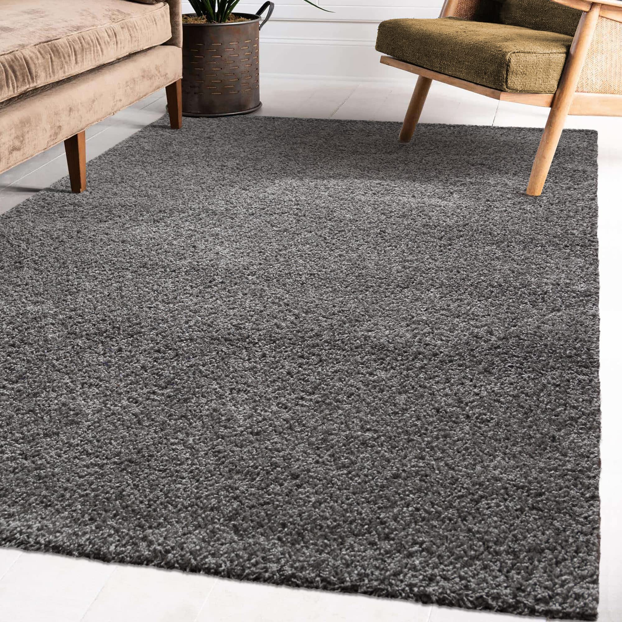 Impression Wohnzimmerteppich - Hochwertiger Öko-Tex zertifizierter Flächenteppich - Solid Color Teppich Grau - Größe 160x230