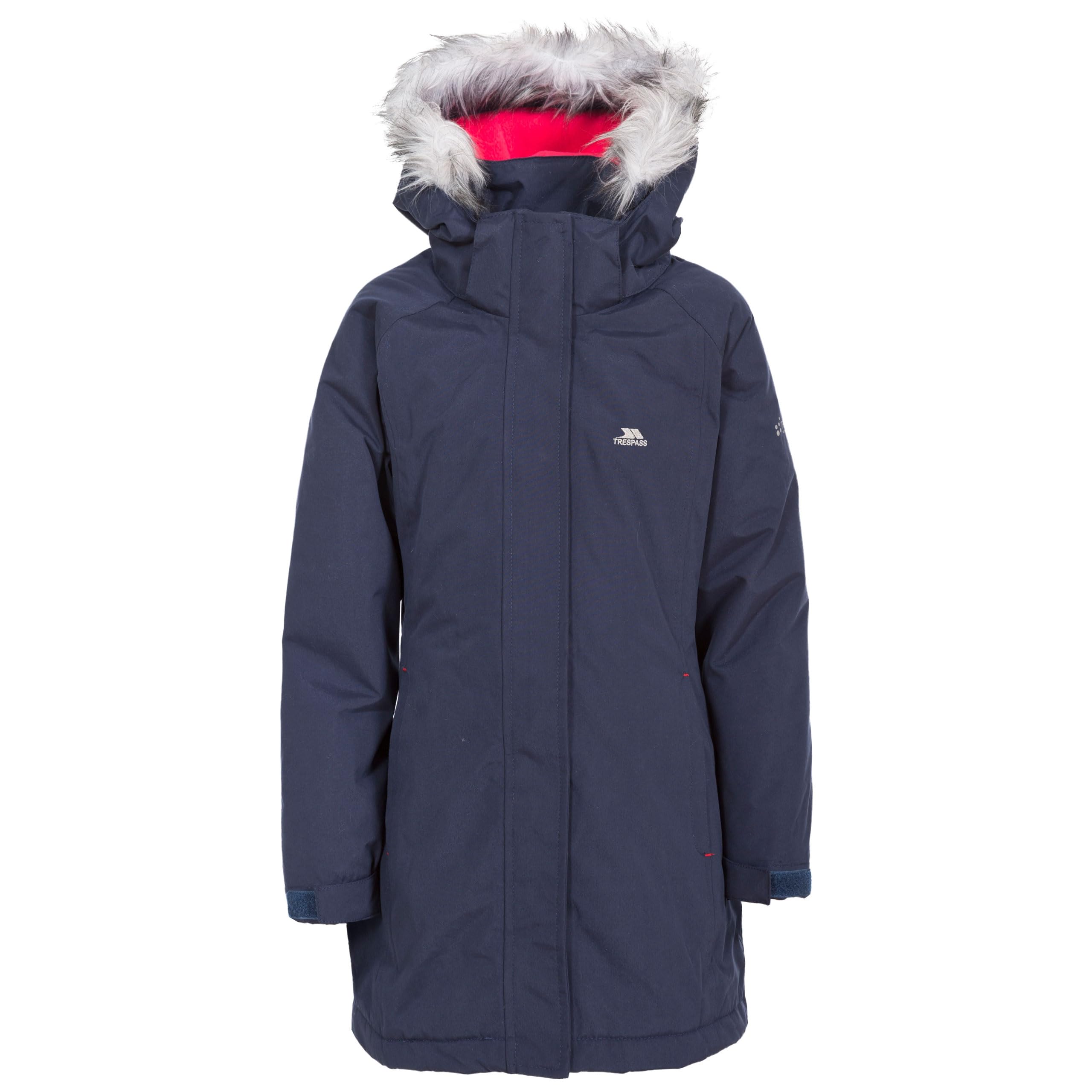 Trespass Fame, Navy, 5/6, Warme Gepolsterte Wasserdichte Jacke mit abnehmbarer Kapuze für Kinder / Mädchen 2-12 Jahre, 5-6 Jahre, Blau