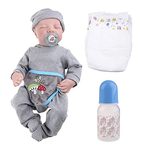 xbiez 19 Zoll Realistisch Für Geschlossene Augen Schlafen Junge Weiches Silikon Baby Süßes Spielzeug Geschenk Babyspielzeug
