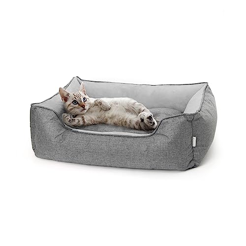 Hundebett Waschbar Orthopädisches Hundebett für Grosse Hunde Hundebett Flauschig Schlafplätze & Möbel für Kleine Hunde, 60x47x19cm - Grau