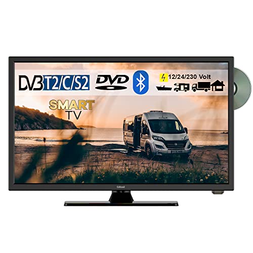 Gelhard GTV2455 LED Smart TV mit DVD und Bluetooth DVB-S2/C/T2 für 12V u. 230Volt WLAN Full HD