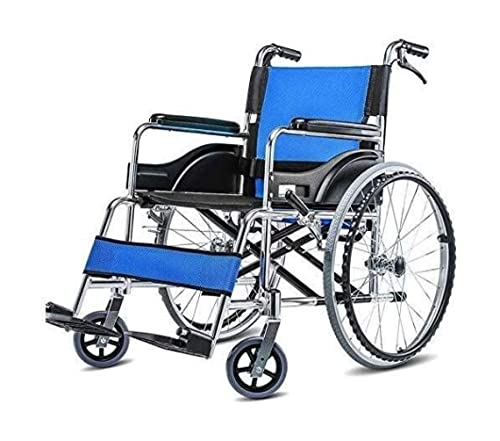 Leichter zusammenklappbarer Rollstuhl für ältere Menschen, manueller, selbstfahrender Aluminium-Rollstuhl mit Handbremsen, tragbarer Komfort-Reisestuhl für Senioren, behinderte und behindert