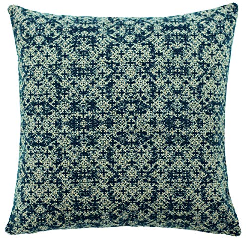 Homing Kissenhülle blau-gelb, gewebt (1 Stück) 45x45 cm dekorativer Kissenbezug, 5351-25