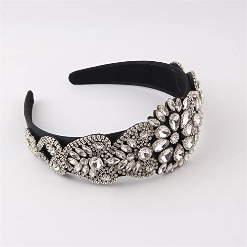 Mode Stirnbänder Mode Barock Full Color Strass Persönlichkeit Stirnband Damen Party Schöne Haarschmuck Haarnadel Haarband Brautstirnband (Color : C)