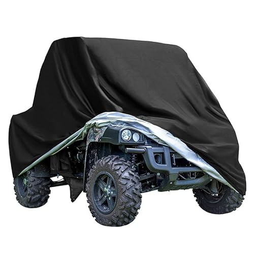 ANFTOP Quad Abdeckplane ATV Fahrzeug Abdeckung Schutz Cover Wasserdicht Staubdicht Regen UV-Schutz Schwarz 210D 256 * 110 * 120cm
