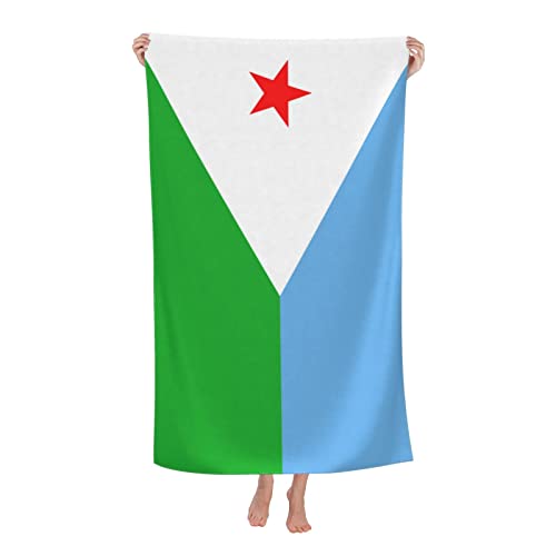 Dschibuti-Flagge, Strandtücher, Badelaken, großer Handtuchbezug für Damen und Herren, Decke, 32 x 52 Zoll