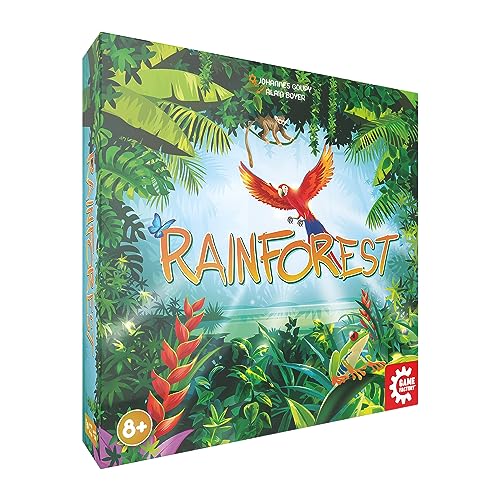 Game Factory 646320 Rainforest, farbenfrohes Legespiel für 2-4 Spieler, Familienspiel ab 8 Jahren, Gesellschaftsspiel für Erwachsene und Kinder, Brettspiel