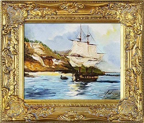 jvmoebel Gemälde Ölbild Bild Ölbilder Rahmen Bilder Schiffe Seefahrt Meer Ölgemälde 06132