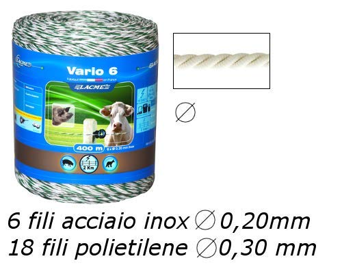Lacme Vario6 Elektrozaun für Rinder, Grün/Weiß