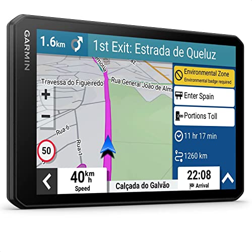 Garmin DriveCam 76 – Navigationsgerät mit integrierter Dashcam, Kollisionswarner und Spurhalteassistent. 6,95 Zoll (17,7 cm) HD-Display, 3D-EU-Karten mit Umweltzonen, Verkehrsinfos in Echtzeit