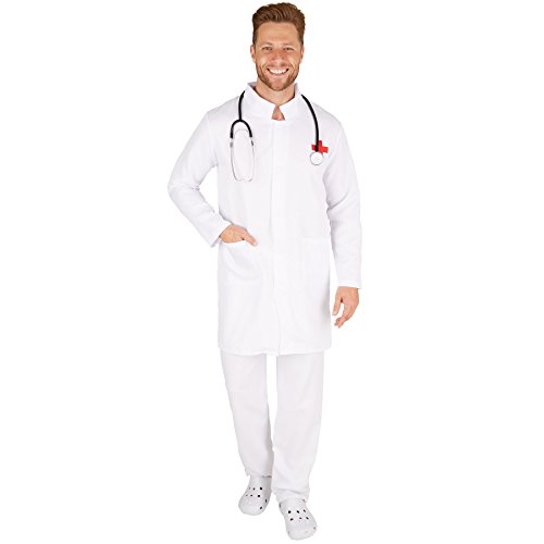 TecTake dressforfun Herrenkostüm Doktor | Knielanger Mantel | Strapazierfähige Hose (M | Nr. 301445)