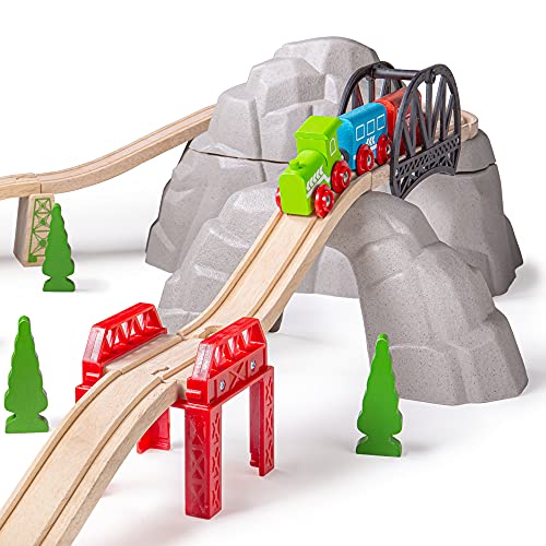 Bigjigs Rail Berge Mit Schienen und Brücken