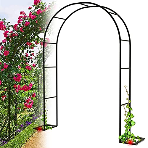 GEHPYYDS Metall Gartenbogen, Rosenbogen, Kletterpflanzen Eingangstür Im Freien Hochzeit Torbogen Blumenständer für Gärten Hotels Terrassen Kletterpflanze Patio Rasen Hof,280×25×220cm/110″×9.8″×86″