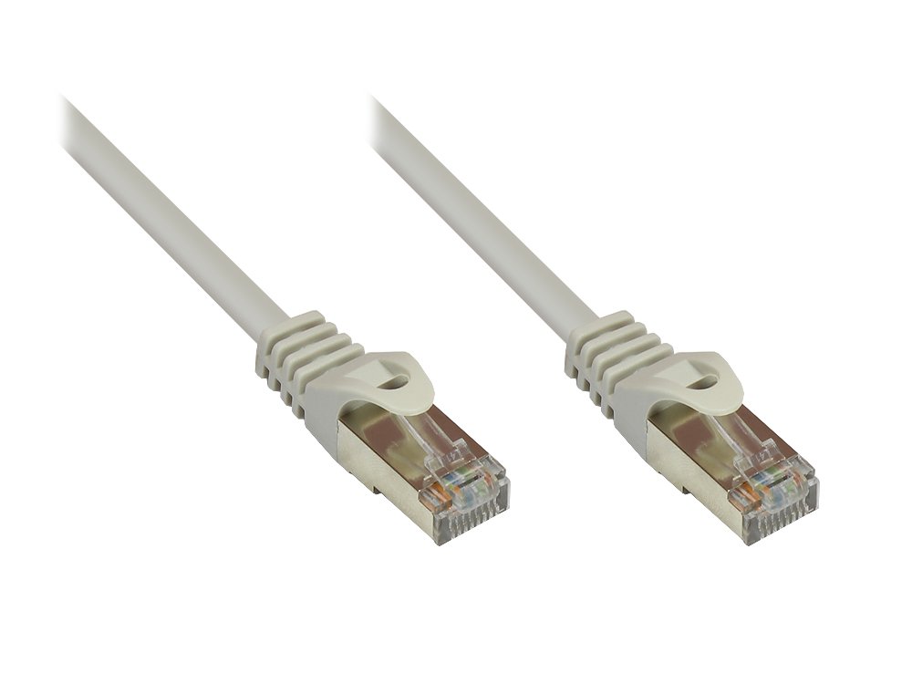 Good Connections Cat.5e Ethernet LAN Patchkabel mit Rastnasenschutz RNS, SF/UTP, 100MHz, Gigabit-fähig (10/100/1000-Base-T Ethernet Netzwerke) - z.B. für Patchpanel, Switch, Router, Modem - grau, 40m