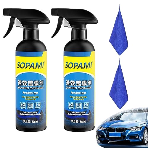 Sopami-Autospray, Sopami-Autobeschichtungsspray, Autobeschichtungsmittelspray, 3-in-1-Keramik-Autobeschichtungsspray, multifunktionales Beschichtungserneuerungsmittel (2Stk)