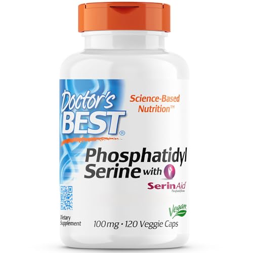 Doctor's Best, Phosphatidylserin mit SerinAid, 100 mg, 120 vegane Kapseln, Laborgeprüft, Glutenfrei, Sojafrei, Vegetarisch