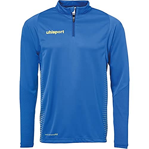 uhlsport Herren Score 1/4 Zip Top Sweatshirt, azurblau/limonengelb, L