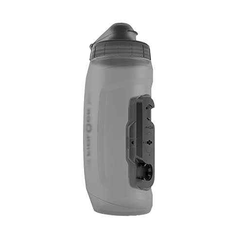 Fidlock Twist Bottle 590 ml BPA-freie Trinkflasche mit Magnetaufnahme für Twist-Bases, Grau Transparent