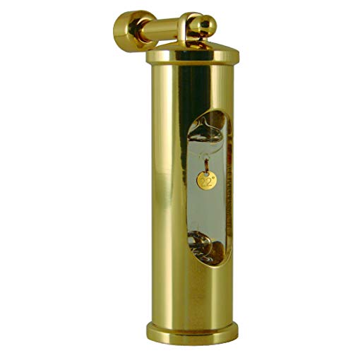 Galileiglaeser Thermometer, Messing poliert, Galileiglas mit Wandhalterung, E.S.Soerensen