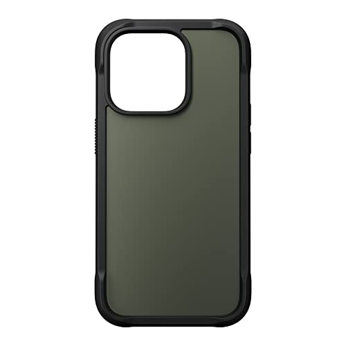 NOMAD Rugged Case für iPhone | Robuste Schutzhülle mit Rahmen aus Polycarbonat | Matte TPE-Rückseite | MagSafe-kompatibel | iPhone 14 Pro | Ash Green