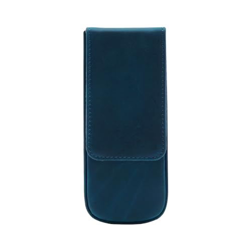 VKEID Federmäppchen aus Leder Leder-Stifttasche, 3 Stück, handgefertigt, Schublade, Studenten-Stift-Organizer (Color : Blue, Size : 16.5x7x3cm)
