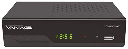Vantage VT-92 T-HD Receiver (DVB T2, HEVC, Display, USB, HDMI, SCART, Mediaplayer) schwarz