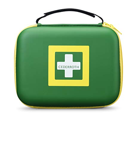Cederroth ® | First Aid Kit Medium | Gut bestückter Erste-Hilfe-Koffer aus einem strapazierfähigen, gummiähnlichem Material mit praktischem Griff und verstellbarem Klettband