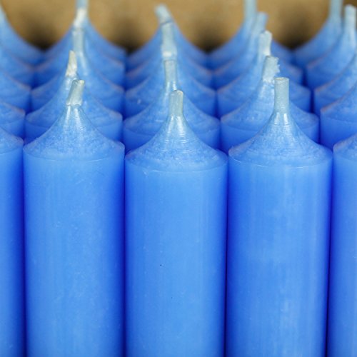 Bütic GmbH durchgefärbte Stabkerzen 180mm x Ø 22mm - Kerzen mit rückstandsfreiem Abbrand, Farbe:Hellblau, Set mit:25 Stück