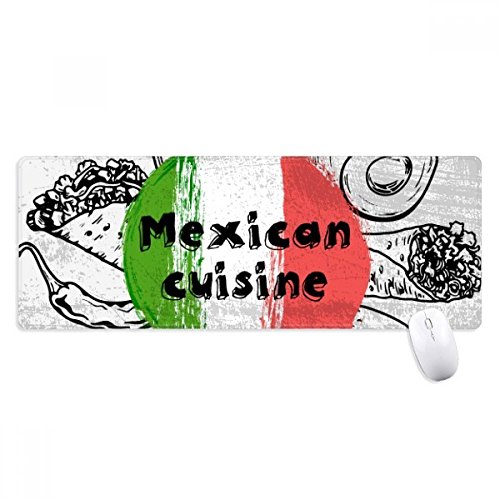 beatChong Mexiko Nationalflagge Kaktus Skizze Griffige Mousepad Große Erweiterte Spiel Büro titched Kanten Computer-Mat Geschenk