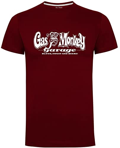 Gas Monkey Garage Herren T-Shirt OG Logo Marineblau, burgunderfarben, XXL