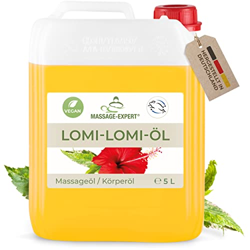 MASSAGE-EXPERT Lomi-Lomi-Massageöl für die traditionelle Lomi-Lomi-Nui Massage, duftneutrale Ölmischung für hohe Gleiteigenschaften und natürliche Hautpflege [5 Liter Kanister]