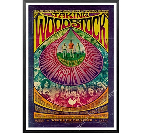 ZOEOPR Plakat 1969 Woodstock Rock Music Festival Plakat Retro Vintage Plakate Und Drucke Malerei Kunst Wandbilder Für Wohnzimmer Home Decor 50 * 70Cm No Frame