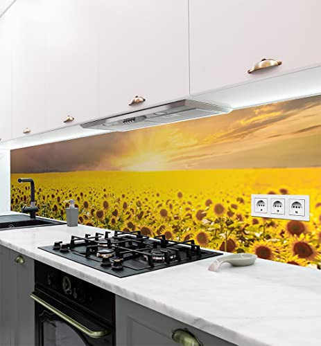 MyMaxxi - Selbstklebende Küchenrückwand Folie ohne Bohren - Aufkleber Motiv Blume 07-60cm hoch - Adhesive Kitchen Wall Design - Wandtattoo Wandbild Küche - Wand-Deko - Wandgestaltung