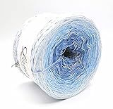 Lana-design4you Bobbel "Baby Blue" mit Baumwollglanzfaden Farbverlaufsgarn zum Häkeln und Stricken im Farbverlauf in vielen verschiedenen Lauflängen, 3fädig oder 4fädig gewickelt (1500m, 4fädig, 390g)