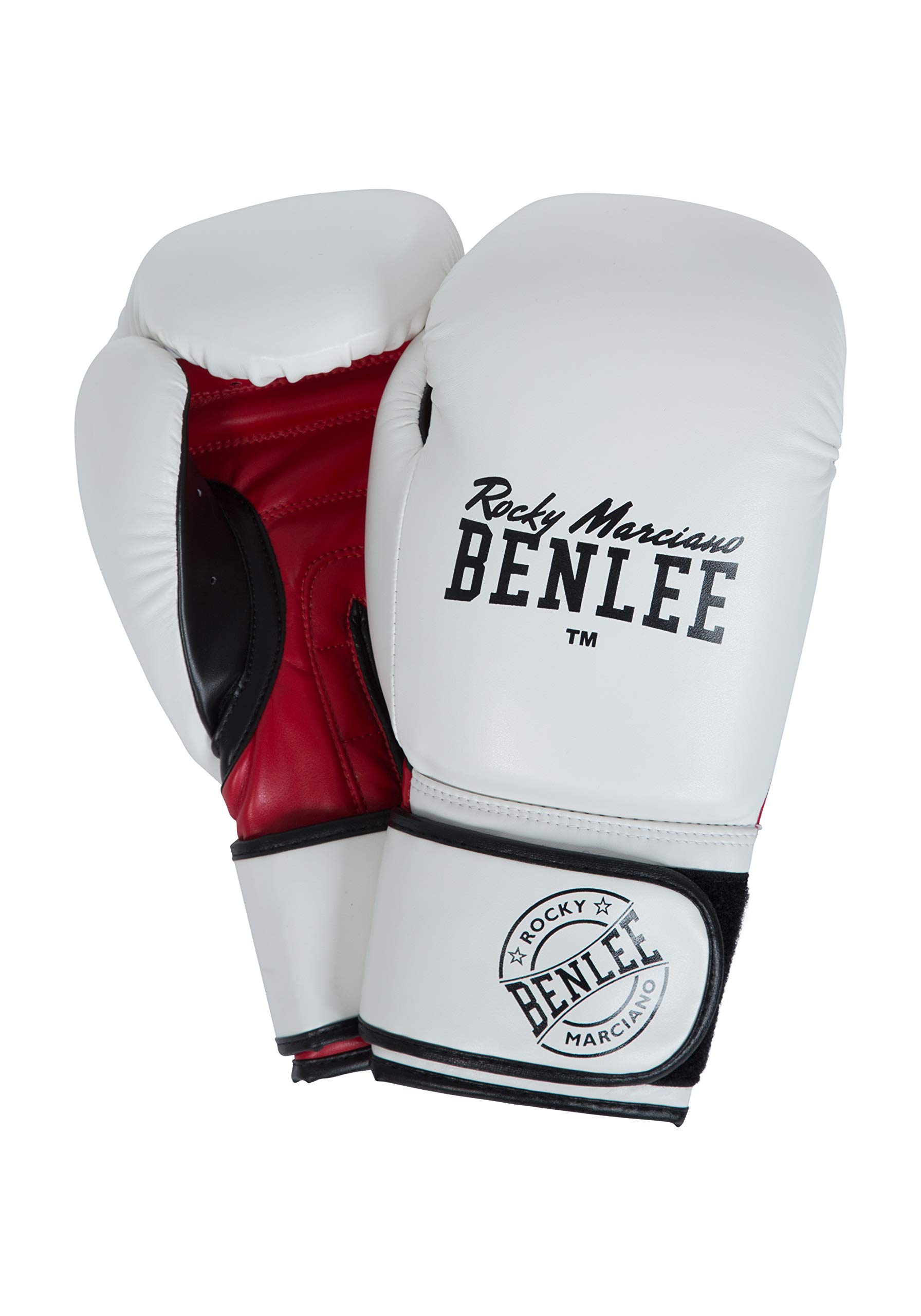 BENLEE Rocky Marciano Unisex Trælim Boxhandschuhe, White/Black/Red, 12 oz EU
