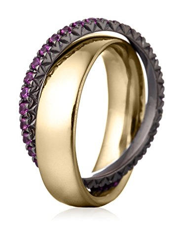 ESPRIT Damen-Ring 925 Sterling Silber rhodiniert Glas Zirkonia Brilliance Couple Pink Gr.57 (18.1) S.ESRG91774B180