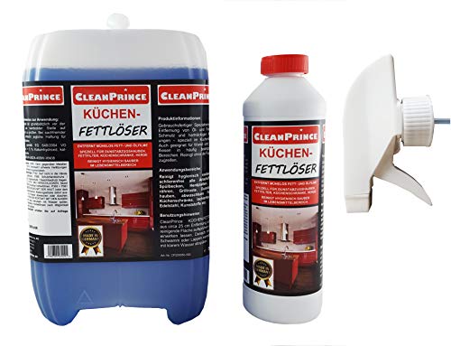 CleanPrince Küchen-Fettlöser 2,5 Liter Fettlöser Fettentferner Entfetter Fettreiniger Küchenfettlöser Dunstabzugshaube Fettfilm Öl